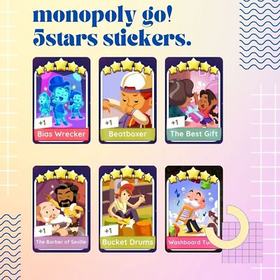 #ad Monopoly go 5 stars stickers⚡️ FAST DELIVERY ⚡️⚡️ $6.60