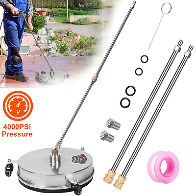 #ad 15quot; Surface Cleaner amp; Undercarriage Flat Pressure Washer 4000PSI Washer Broom $91.36