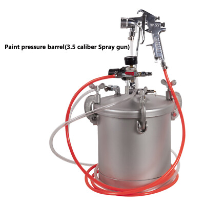 #ad 2.6 Gallon Paint Tank Paint Sprayer Paint Pressure Barrel 3.5 Caliber Spray Gun $149.24