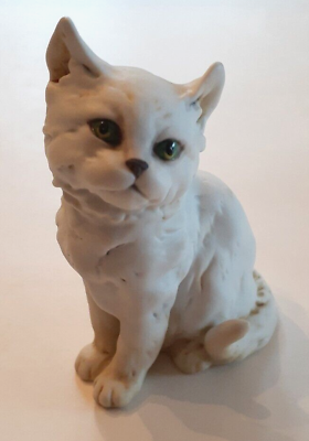 #ad Kaiser Porcelain Bisque Cat Kitten Green Eyes West Germany Crown 711 W Gawantka $29.95
