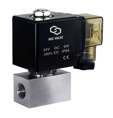 #ad 1 4quot; Inch High Pressure 2900 PSI Stainless Electric Solenoid Valve NC 24V DC $99.99