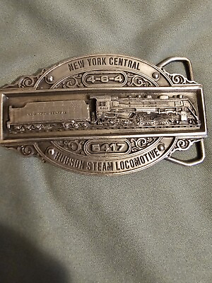 #ad Siskiyou New York Central Hudson Steam Locomotive Belt Buckle 1985 PRE OWNED $19.20