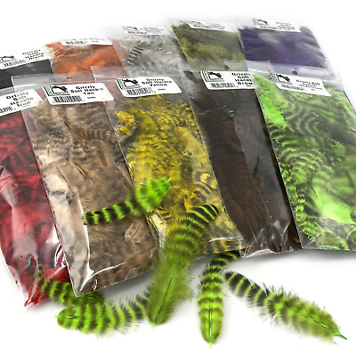 #ad HARELINE GRIZZLY SOFT HACKLE Fly Tying Barred Feathers 10 Colors Available $4.99