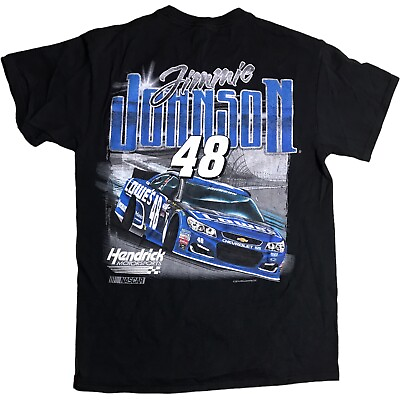 #ad #ad 2016 NASCAR Jimmie Johnson #48 Lowes Black Adult 2 Sided T Shirt Medium Graphic $19.97