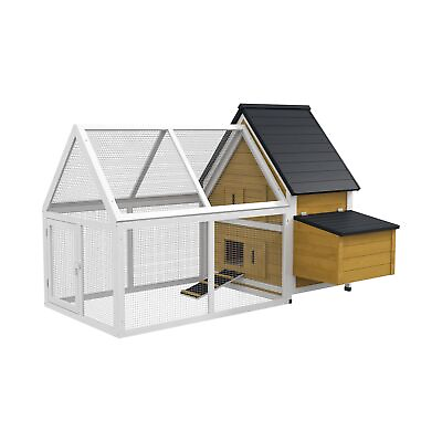 #ad PawHut 65quot; Chicken Coop Wooden with Detachable Run Outdoor Chicken House Pou... $173.37