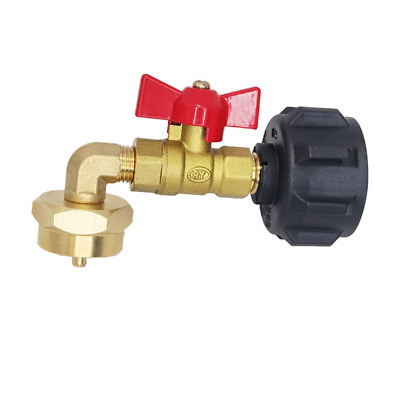 #ad QCC1 90 Degrees Propane Refill Pressure Elbow Adapter amp; ON Off Control Valve 1LB $14.36