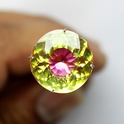 Natural Bi Color Pitambari Sapphire 13.35 Ct Round Cut Loose Gems Certified $45.94