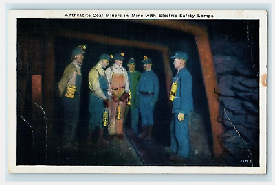 #ad 1937 Anthracite Coal Miners in Mine with Electric Safety Lamps Damaged $12.50