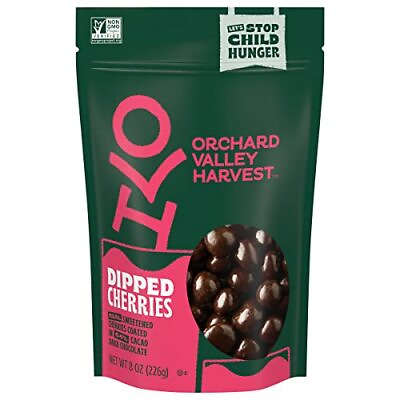 #ad Orchard Valley Harvest Dark Chocolate Dipped Cherries 8 oz Pack of 1 Made Real $8.76