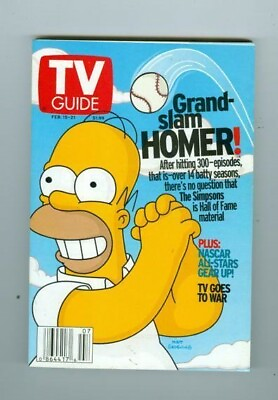 #ad 2003 TV Guide: Homer Simpson Cover Nascar 2003 TV Goes To War $4.00