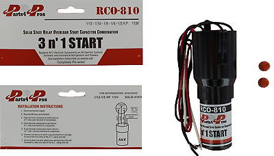 #ad RCO810 Refrigerator 3 in 1 Hard Start Kit Relay Capacitor Replaces ERP810 RC100 $10.50
