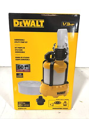#ad #ad DeWalt 1 3 HP Aluminum Submersible Utility Pump with Hose Kit New $134.99