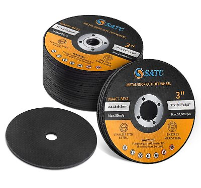 #ad 50 Pack 3quot;x1 16quot;x3 8quot; Cut off Wheel 3 inch Metal amp; Stainless Steel Cutting Discs $29.99