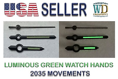 Luminous Hour Minute Sec Hands Watch Lume green Black parts replace 120 70 20 $9.95