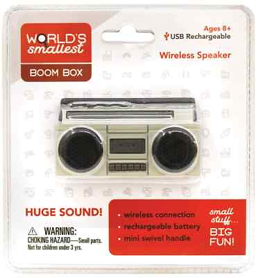 #ad Worlds Smallest BOOM BOX Wireless Bluetooth Speaker USB Miniature Desk Toy $19.95