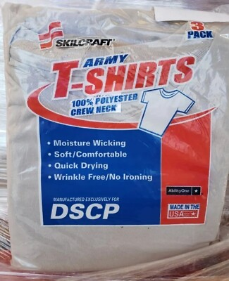 #ad Skilcraft DSCP  for Army Set of 3 Pack T Shirts Moisture Wicking Sand 3 XL $19.95