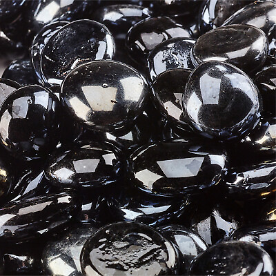 #ad Midnight Black Reflective Fire Glass Beads for Indoor and Outdoor Fire Pits $74.99