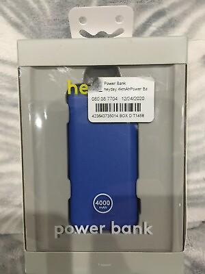 #ad #ad Heyday Power Bank Blue 4000mAh 1 Count High Charging Speed w Cable NEW $9.34