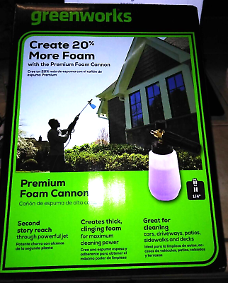 #ad Greenworks Pressure Washer Foam Cannon Spray Wash Cleaning Attachment Black 3300 $16.44