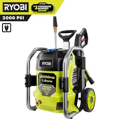 #ad RYOBI Cold Water Electric Pressure Washer 2000 PSI 1.2 GPM Quick Connect Tips $231.40