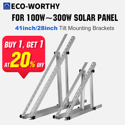 #ad #ad ECO WORTHY Solar Panel RV Tilt Mount Brackets Roof Flat Surface Adjustable Frame $29.99