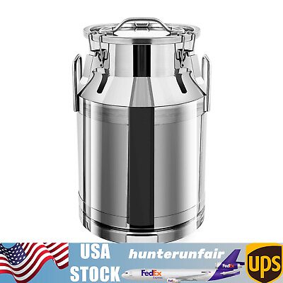 #ad 30 L Milk Bucket Airtight Milk Can Wine Barrel Oil Canister Stainless Steel $102.00