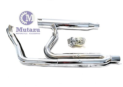 #ad Mutazu Chrome Cannon 4quot; 2 into 1 Muffler Exhaust Set for 95 2016 Harley Touring $499.00