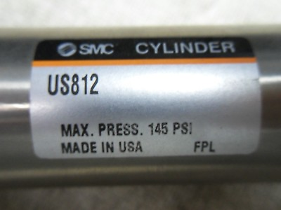 #ad 1 SMC US812 PNEUMATIC CYLINDER 145 PSI MAX PRESSURE $359.23