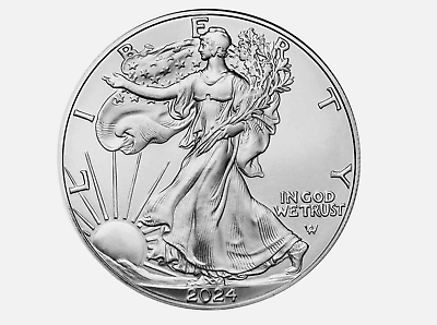 #ad 1 Troy Oz Fine Silver 2024 American Eagle Walking Liberty Bullion Coin NEW $29.90
