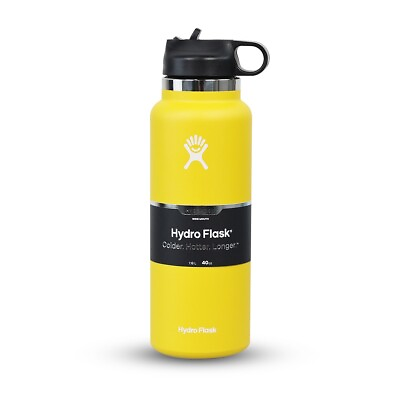 #ad Hydro Flask 40 oz Wide Mouth Insulated Bottle with Flex Cap Lemon $39.99