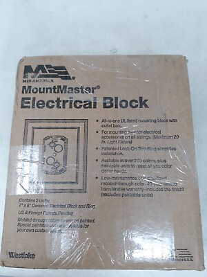 #ad Mid America Mountmaster 7quot; x 8quot; Vinyl Electrical Mounting Block and ring 117 2PK $45.00