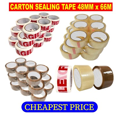 Clear Brown Parcel Tape Strong Packing Carton Sealing Tape 48mm x 66m 1 6 12 36 #ad GBP 745.84
