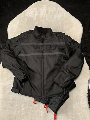 #ad Custom Bilt Mens Black Motorcycle Padded Zip Up Jacket Size XL $99.99