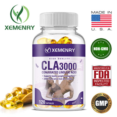 #ad CLA 3000 Non Stimulating Safflower Oil Weight Loss Support Lean Muscle $7.77