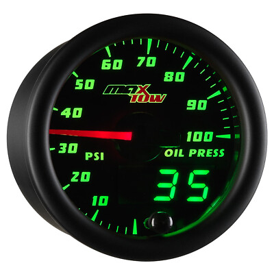 #ad 52mm MaxTow Black Double Vision Electronic Oil Pressure PSI Gauge $114.99