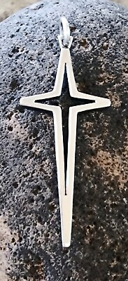 #ad Retired James Avery Long North Star Cross Pendant NEAT Piece $260.10