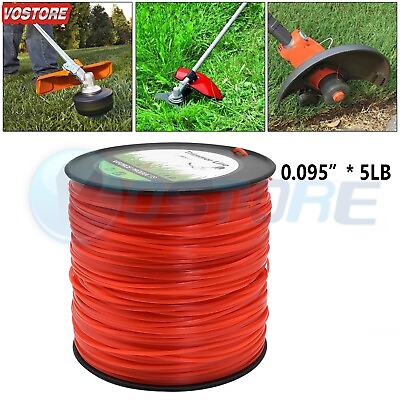 #ad 5lb .095 2.4mm Red Square Commercial String Trimmer Line fits Echo Stihl More $33.50