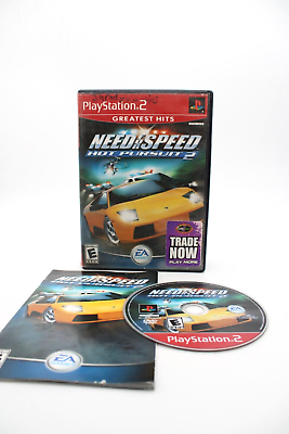 #ad PlayStation PS2 Need for Speed Hot Pursuit 2 CIB Tested Resurfaced Cover Damage $11.99