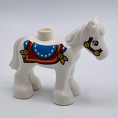 #ad Lego DUPLO Horse Pony Figure White Big Fair 3” Replacement Toy Kids Animal Farm $8.29