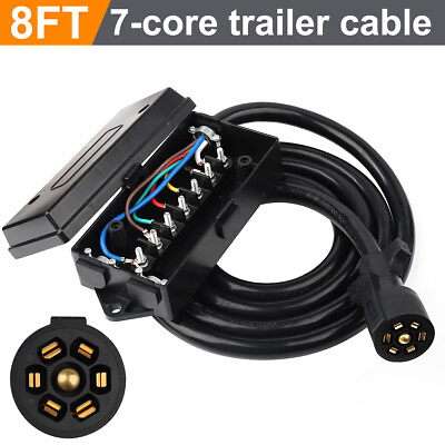 #ad 7 Way Trailer Plug Weatherproof Trailer Wiring Harness 7 Pin Trailer Connector $22.99