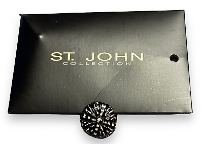 #ad St John Replacement Button Shank Black White with SJ Center with Envelope Tag $16.97