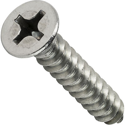 #ad #12 x 4quot; Phillips Flat Head Sheet Metal Screws Stainless Steel Qty 25 $19.81