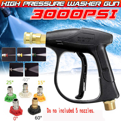#ad 1 4quot;Inlet High Pressure 3000PSI Car Washer Gun Wash Foam Spray Short WandNozzle $8.99