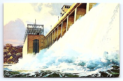 #ad Postcard Conowingo Hydro Electric Plant Susquehanna River Maryland $3.80