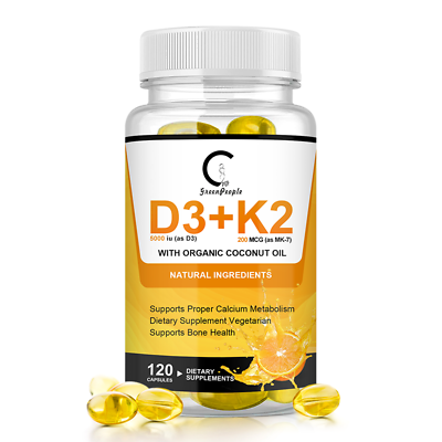 #ad US MK7 Vitamin K2 with D3 5000 IU Supplement BioPerine Capsules Immune Health $11.39