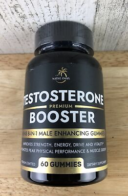 #ad Testosterone Booster Gummies 8 in 1 Male Enhancing Complex 60 Gummies $12.99