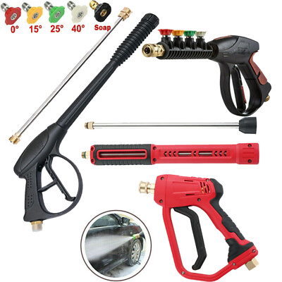 #ad High Pressure Washer Gun 4000 PSI Washer Extension Wand Lance Spray Nozzle Tips $8.99