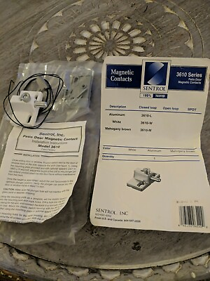 #ad SENTROL 3610 W PATIO MAGNETIC CONTACTS WHITE WITH DOOR LOCKING DEVICE $6.50