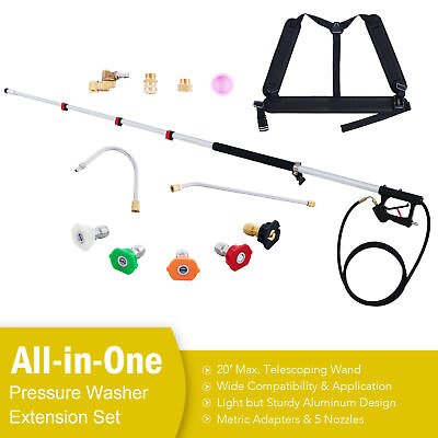 #ad PREENEX Telescoping Spray Wand Set 18amp;20 Ft. Pressure Power Washer Extension Kit $104.99