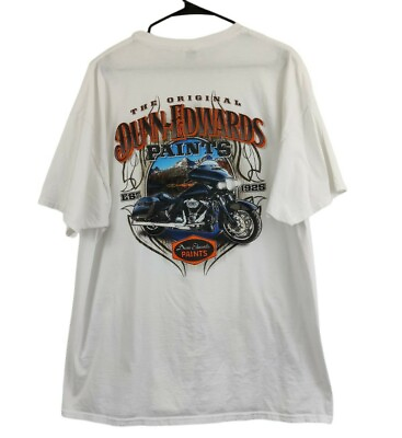 #ad Dunn Edwards Paints Men Graphic T shirt Motorcycle Sz 2XL $34.52